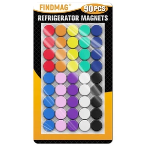 FINDMAG 90 Pack Refrigerator Magnets Round Fridge Magnets Small Magnets for W... - Picture 1 of 6