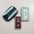 2 Vintage Japanese Chinese Calligraphy Ink Stones *Ceramic Dragon Brush Holders*