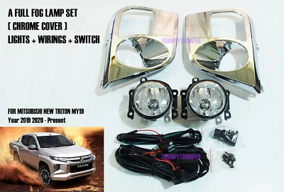Chrome Cover Fog Lamp Spot Light For Mitsubishi New Triton MY2019 Year 2019 2020 - Imagen 1 de 4