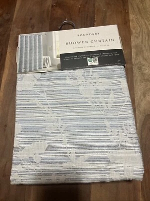 NEW Boundary  Shower Curtain Floral  Birds Cotton Gray 100% Cotton - Image 1 of 4