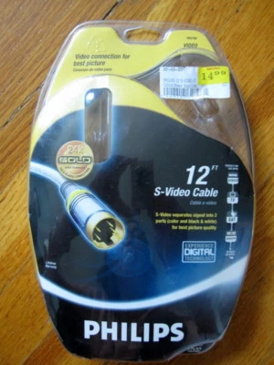 NUEVO (abierto) Philips 12FT S-Video Cable M62798 Conexiones Chapadas en Oro Foto 1 de 4