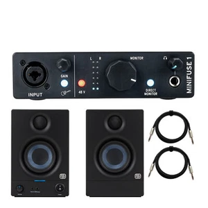 Arturia MiniFuse 1 Audio Interface Black with Studio Speakers and TRS Cables - Picture 1 of 12