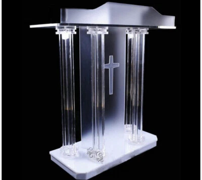 Plexiglass Church Speech Podium Acrylic  Lectern for Pulpit Event Wedding Prayer - Image 1 of 4