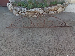 Antica Grata sopra porta ingresso in ferro battuto forgiato a mano , primi 900. - Foto 1 di 8