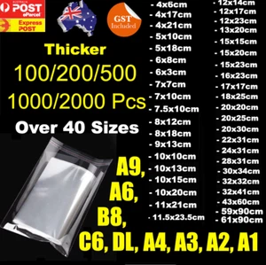 Clear Self Seal Adhesive Cello Cellophane Resealable Bags C6 A4 A3 Sizes - Picture 1 of 3