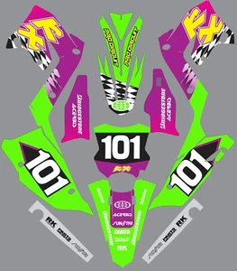 Graphics for Polisport restyle 2003-2012 Kawasaki KX KX 250 KX250 Decal Old - Foto 1 di 1