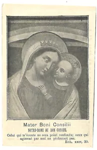 VINTAGE ORIGINAL NOTRE-DAME OF GOOD ADVICE HOLY CARD PRINT IN FRANCE - Imagen 1 de 2