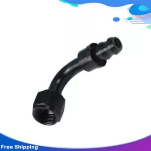 AN8 8AN 90 Degree Hose End Fitting Push Lock / Push On Adapter Universal Black - Picture 1 of 7