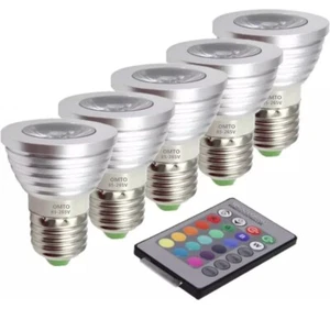 OMTO E26/E27 3W RGB Color Changing Spotlight with IR Remote Control Mood Ambianc - Picture 1 of 17