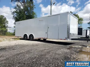 2024 race ready enclosed cargo carhauler trailer 8.5 x 28 spoiler and power - Picture 1 of 12