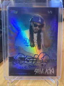 2022 Topps x Steve Aoki rosa automático/5 tie-dye brillo explosión SA1 onda 1 - Imagen 1 de 3