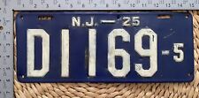 1925 New Jersey License Plate DEALER Garage Decor D1169-5 REPAINT ALPCA