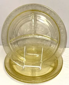 3 Hazel Atlas FLORENTINE YELLOW #2 10 1/4" GRILL PLATES - Picture 1 of 1