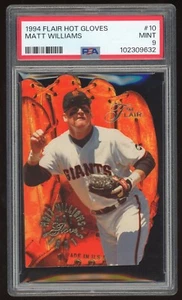 MATT WILLIAMS 1994 FLAIR BASEBALL #10 "HOT GLOVES" DIE-CUT INSERT CARD PSA 9 - Picture 1 of 2