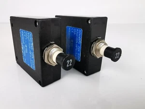 2 x E-T-A 250V 2 x Vintage Panel Fuse Circuit Breaker 22A VDE0660 ETA 4846 - Picture 1 of 9