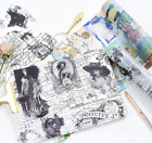 5M/rolls Black white Retro newspaper Washi tape diary decorative scrapbook 20CM