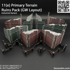 WH40k 11th Ed. GW Layout [Primary Terrain Ruins Pack] - [16pcs] - Unpainted