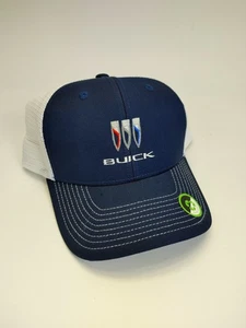 Port Authority Buick Service Sombrero Azul Blanco Snapback Malla Gorra Béisbol Camionero - Imagen 1 de 6