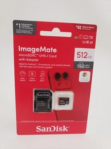 SanDisk ImageMate 512GB Class 10 microSDXC UHS-I micro SD card New Sealed - Zdjęcie 1 z 2