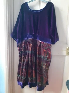 Rich Purple Velvet Hand Made Dress/top. 48" Chest. Hippy. Bohemian. Festival. - Picture 1 of 2