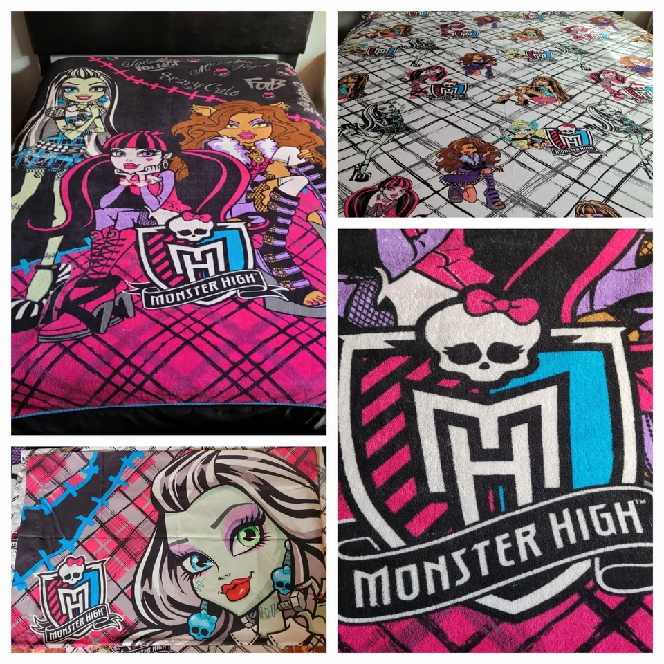 Monster High Blanket, Flat Sheet, And Pillow Case. Twin Size. - Image 1 of 4