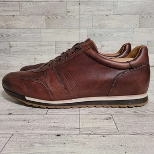 Herren Magnanni Lizandro Braun Kalbsleder Leder Turnschuhe Leger Turnschuhe Größe 11 - Bild 1 von 10