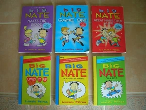 6 BIG NATE series Books lot by Lincoln Peirce Graphic novel comics Game On ! - Picture 1 of 10