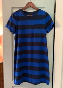 Banana Republic T-Shirt Dress Size S Women's EUC Striped Blue Knit Cotton Dress - Picture 1 of 3