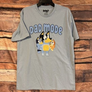 Bluey T-Shirt Medium Blue Dad Mode Short Sleeve Mad Engine Ludo Bandit Bingo - Picture 1 of 5