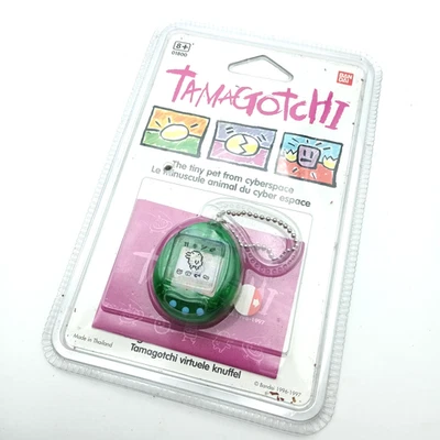 Original Tamagotchi RARE Bandai 1996-1997 blister scellée G1 - Vert transparent - Photo 1/4
