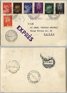 VATICANO-Posta aerea(S.501)-Cartoncino raccomandato espresso x Parma 26.8.1954 - Picture 1 of 1