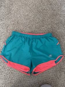 New Balance Women's Green And Pink Lined Running Shorts Size XS - Picture 1 of 5