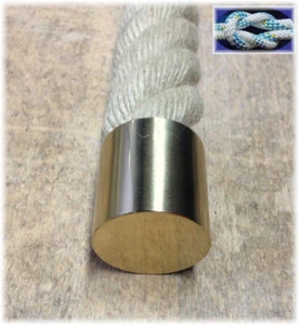 TAPPO FUNE 40mm ottone per corda corrimano, corda di intercettazione, corda per scale - Foto 1 di 4