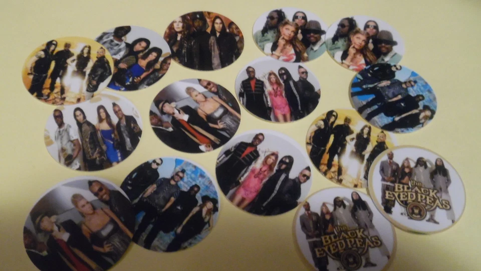 Imágenes de tapa de botella de una pulgada precortadas BANDA GUISANTES OJOS NEGROS ENVÍO GRATUITO Foto 1 de 1