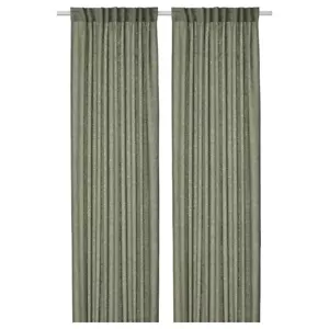 IKEA Dytag Linen Curtain in Green - Picture 1 of 6