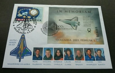 Hungary Austria Joint Space Shuttle Mission 2003 Astronomy (FDC) *rare *dual PMK - Image 1 of 4