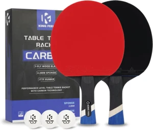 Professional Ping Pong Paddles-Lightweight Carbon Fiber Table Tennis Rackets wit - Picture 1 of 7
