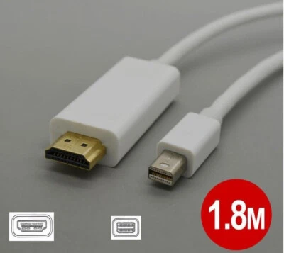 1,8 m Mini DisplayPort DP auf HDMI Stecker Thunderbolt Adapterkabel für MacBook HD - Bild 1 von 4