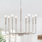 Distressed French Country Chandelier 8 Light Handmade Antique White Farmhouse Ch
