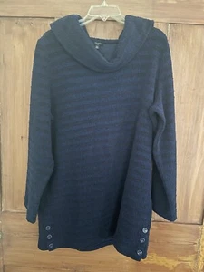 Neu mit Etikett Talbots marineblau schwarz Strick Tunika Top Pullover Größe 1X - Bild 1 von 7