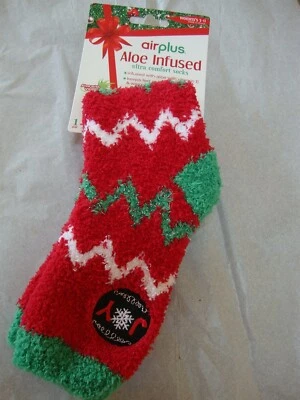 Air Plus CALCETINES ULTRA CÓMODOS CON INFUSIÓN DE ALOE NAVIDAD Mujer 5-11 Rojo Verde Foto 1 de 2