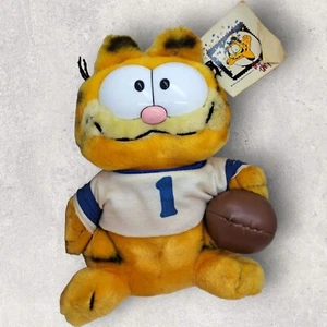 Vintage Garfield #1 Peluche giocatore di calcio 10° anniversario gatto imbottito Dakin 1981 - Foto 1 di 17