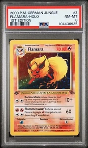 Pokemon Flamara #3 / 1. Edition Jungle Holo Deutsch / PSA 8 - Bild 1 von 2