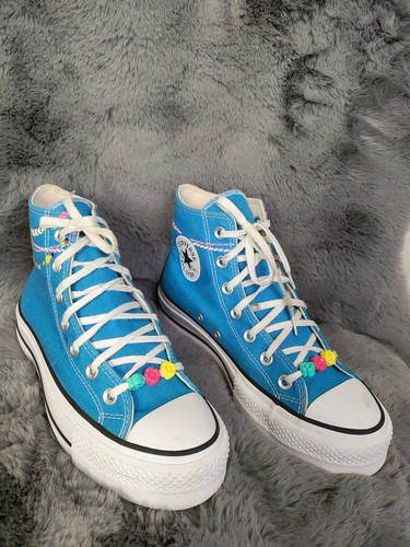 Sneakers Converse donna Chuck Taylor All Star 7 5 blu scarpe stringate plateau