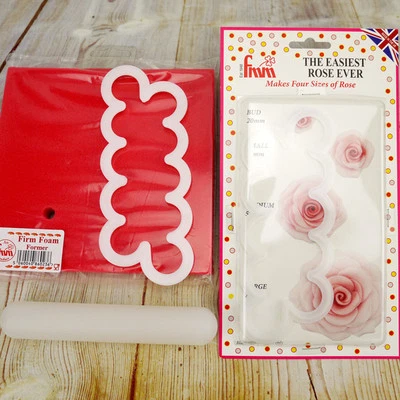 Cortador FMM 'The Easiest Rose Ever', formador de espuma roja y juego de rodillos de 6 pulgadas Foto 1 de 4