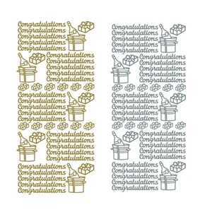 Congratulations Peel Off Stickers - Champagne Party - Gold or Silver Stickers - Picture 1 of 4