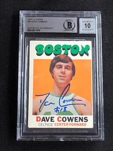 HOF DAVE COWENS 1971-72 TOPPS ROOKIE SIGNED AUTOGRAPHED CARD BAS GEM MINT 10