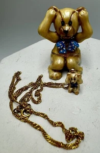 Ours en peluche boîte articulée à bijoux avec collier assorti - Photo 1/7