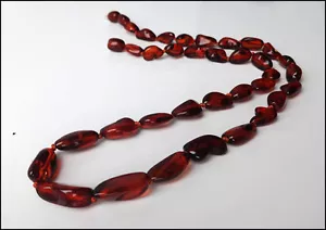 Natural Cognac Baltic Amber Necklace 55cm 21.6in - Picture 1 of 4