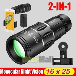 16x52 HD Phone Camera Zoom Lens Monocular Spotting Scope Telescope Phone Holder - Picture 1 of 15